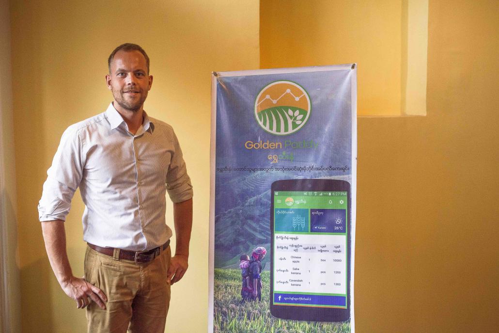 Mr Erwin Sikma quit his job with a business consultancy in Myanmar to found Impact Terra, a social enterprise that has developed the Golden Paddy application. (Theint Mon Soe aka J | Frontier)