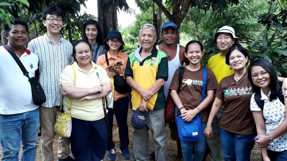 From Left to Right: Mr. Virgilio Macailao of MinSCAT; Dr. Tadashi Baba of Tokyo NODAI; Dr. Josephine Agravante and Kristelle Marie Ybanez of UPLB-PHTRC; Dr. Mika Yoshida of Tokyo NODAI; Dr. Jose Medina, Overall Program Coordinator, Piloting ISARD Model Project of SEARCA; Mr. Cornelio Palomar of VKFF; Ms. Patricia Ann A. Pielago of SEARCA; Dr. Yoshitaka Kawai of Tokyo NODAI; Dr. Ma. Concepcion Mores; and Ms. Cherry Ann Osorio of MinSCAT