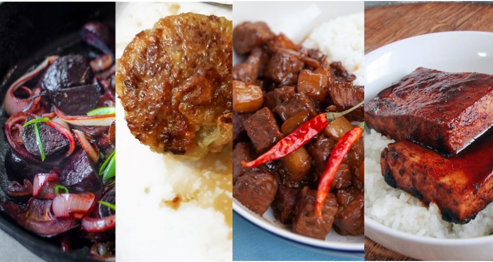 Four healthier alternatives to your favorite Pinoy dishes. Photos courtesy of FOOD EMPOWERMENT PROJECT and ME AND MY VEG MOUTH