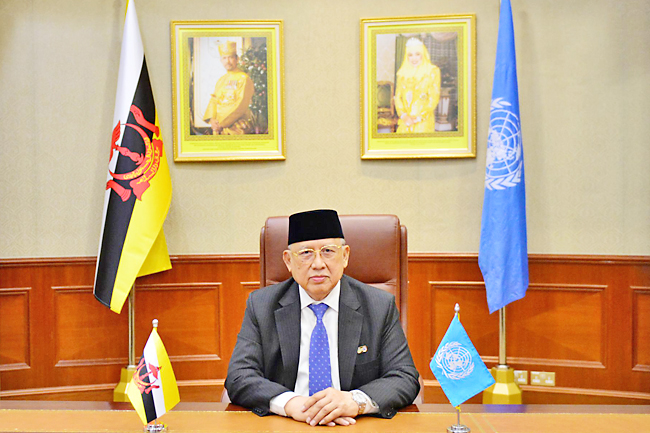Minister at the Prime Minister’s Office Dato Seri Setia Haji Awang Abdul Mokti bin Haji Mohd Daud during the virtual summit. PHOTO: PMO